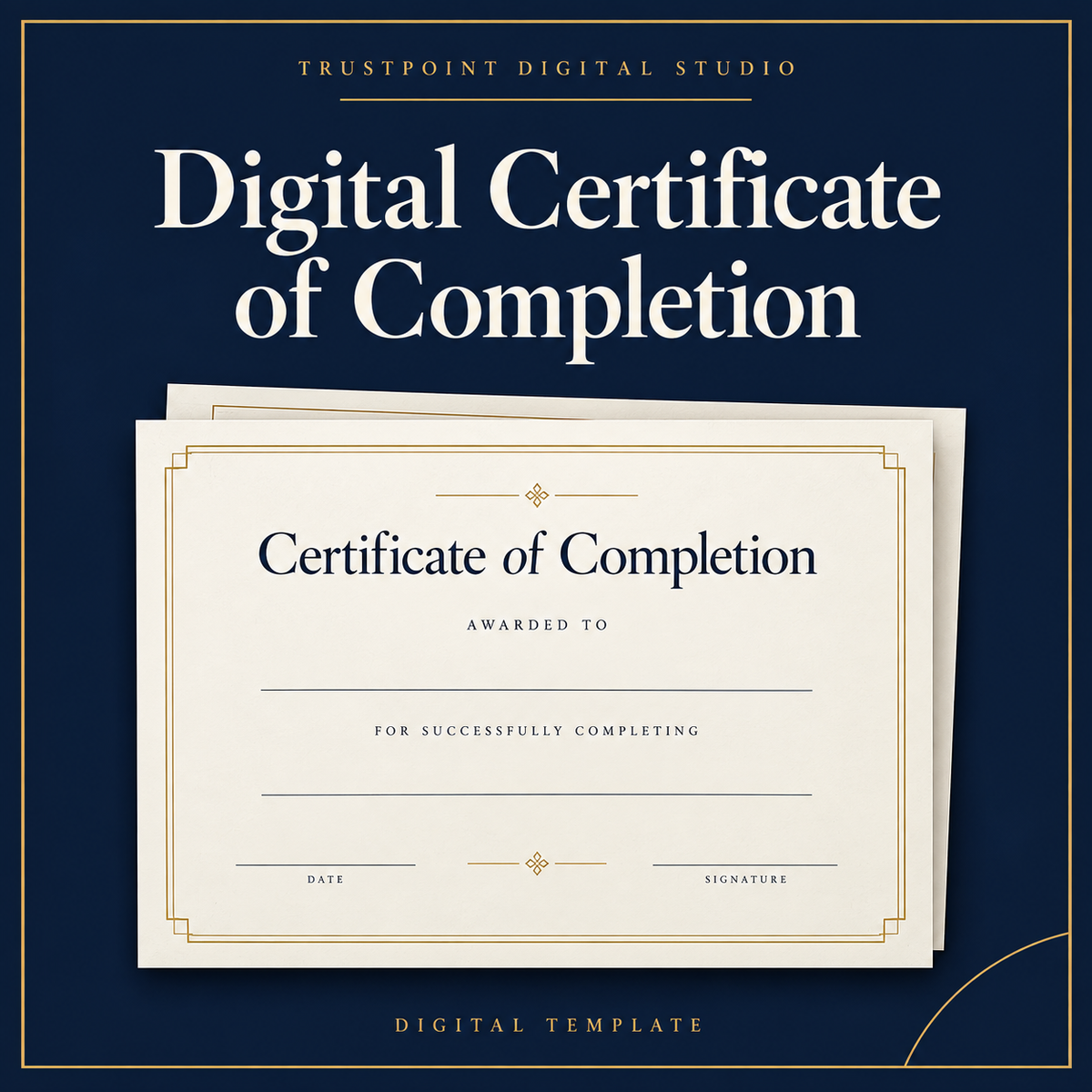 Digital Certificate of Completion document cover preview