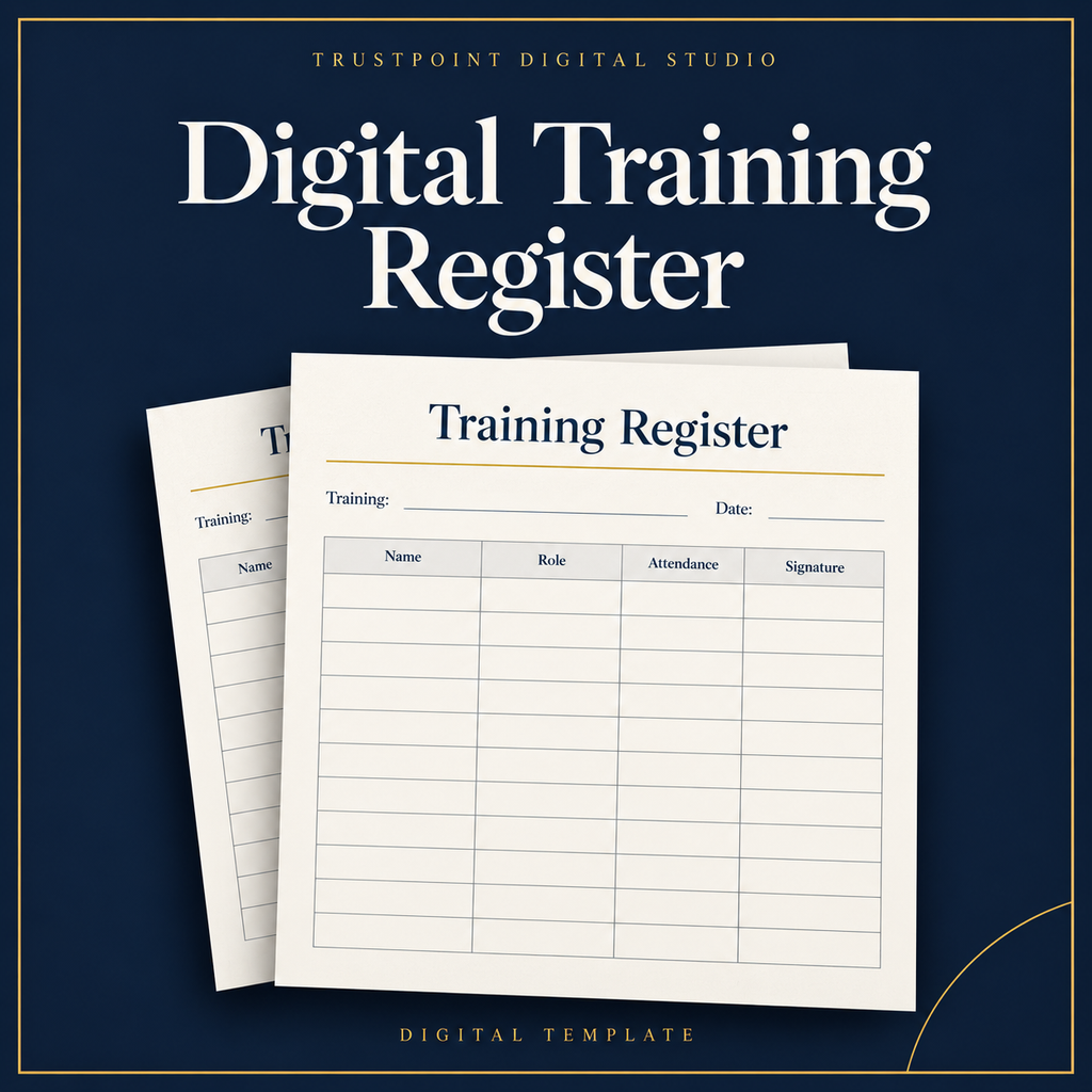 Digital Training Register document cover preview