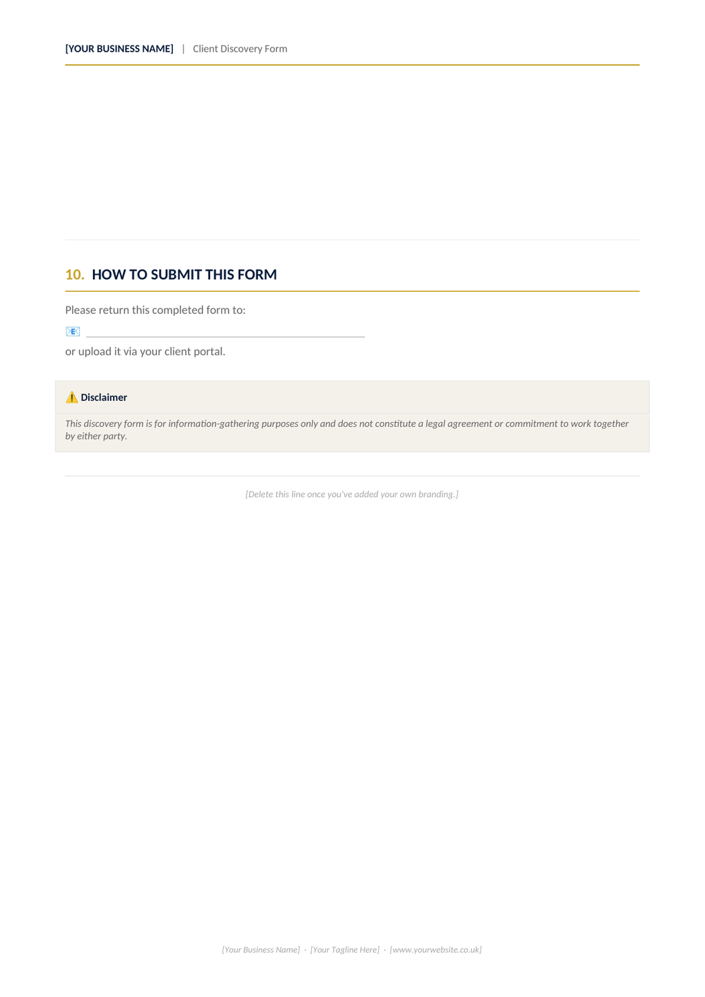 Client Discovery Form