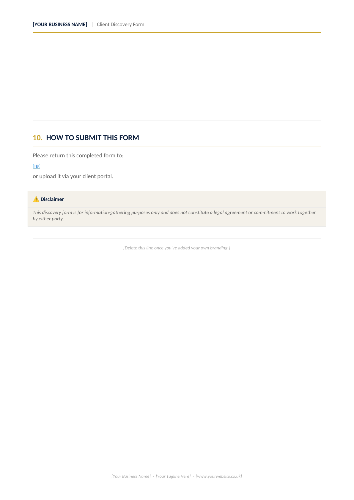 Client Discovery Form
