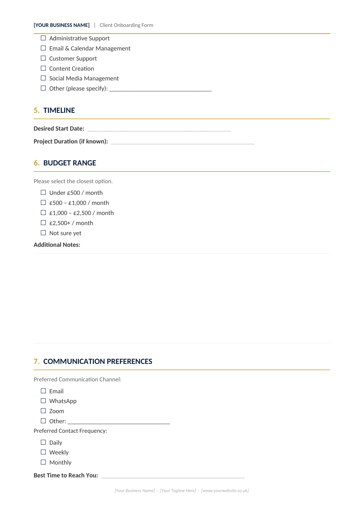 Client Onboarding Form