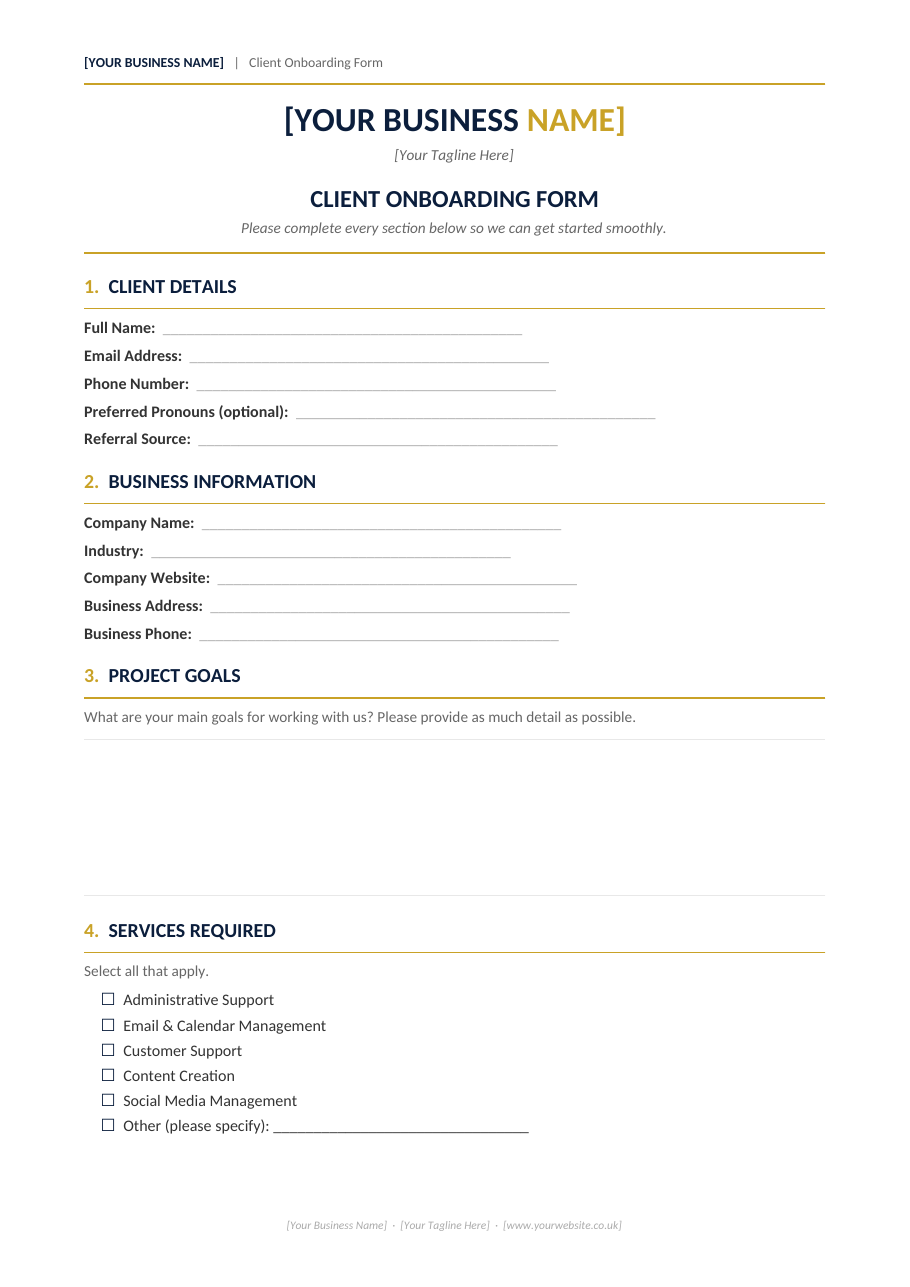 Client Onboarding Form