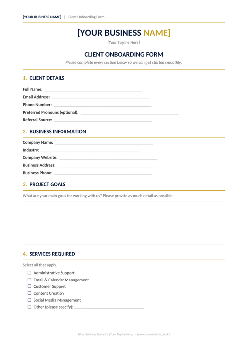 Client Onboarding Form